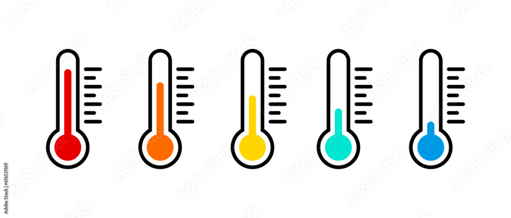 Thermometer icon set Thermometer icon set
