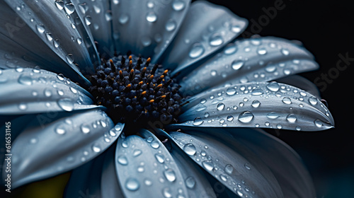 water drops on flower HD 8K wallpaper Stock Photographic Image