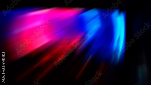 Bright dynamic diagonal spots on black, abstract blurred background.