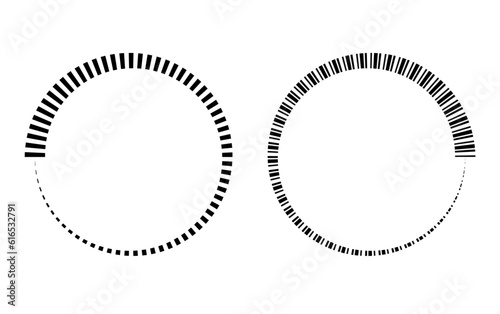 Stripes around the circle logo countdown.
