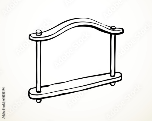 Vector drawing. Old wooden yoke