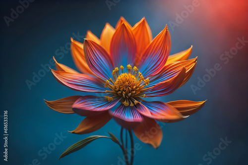 A close up of a flower with orange petals vibrant orange background