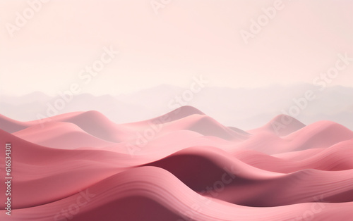 Smooth Pink Waves Mountains MacBook Wallpaper - AI-Generated