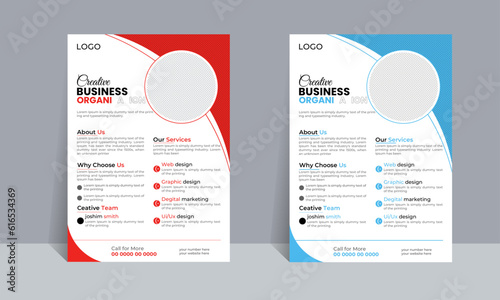 A business flyer layout design - vector illustration
A4 size
2 color options
CMYK; 300 dpi
Add your own text and photos
Photos shown in the preview are for display only and are not 