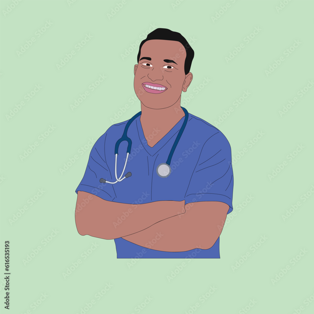 doctor with stethoscope vector art doctor with stethoscope vector art