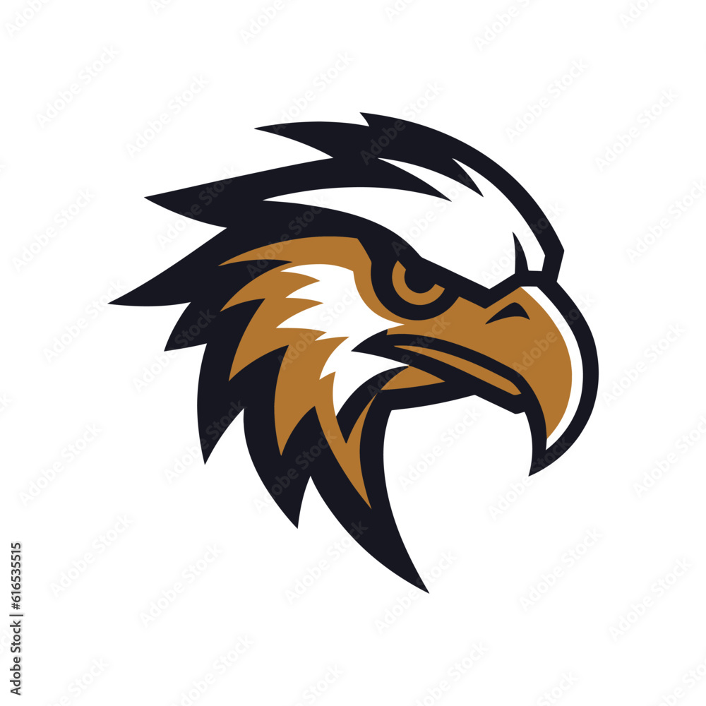 Obraz premium Falcon, Eagle, Hawk Bird Logo Illustration Vector Design