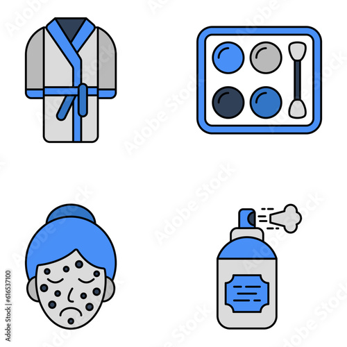 Pack of Makeup and Beauty Flat Icons

