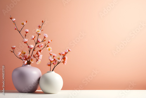 cherry blossom branches in vase spring colors