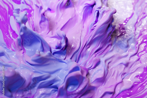 A closeup photograph of acrylic painting violet clair colors motion flowing down, abstract colors, liguid acrylic, AI generative