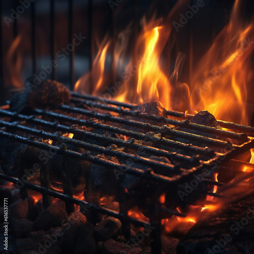 fire on the grill