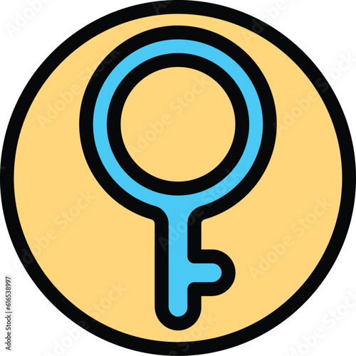 Gender identity estrogen icon. Outline Gender identity estrogen vector icon for web design isolated on white background color flat