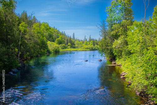 Beautiful  and wild river in the province of Quebec, Canada