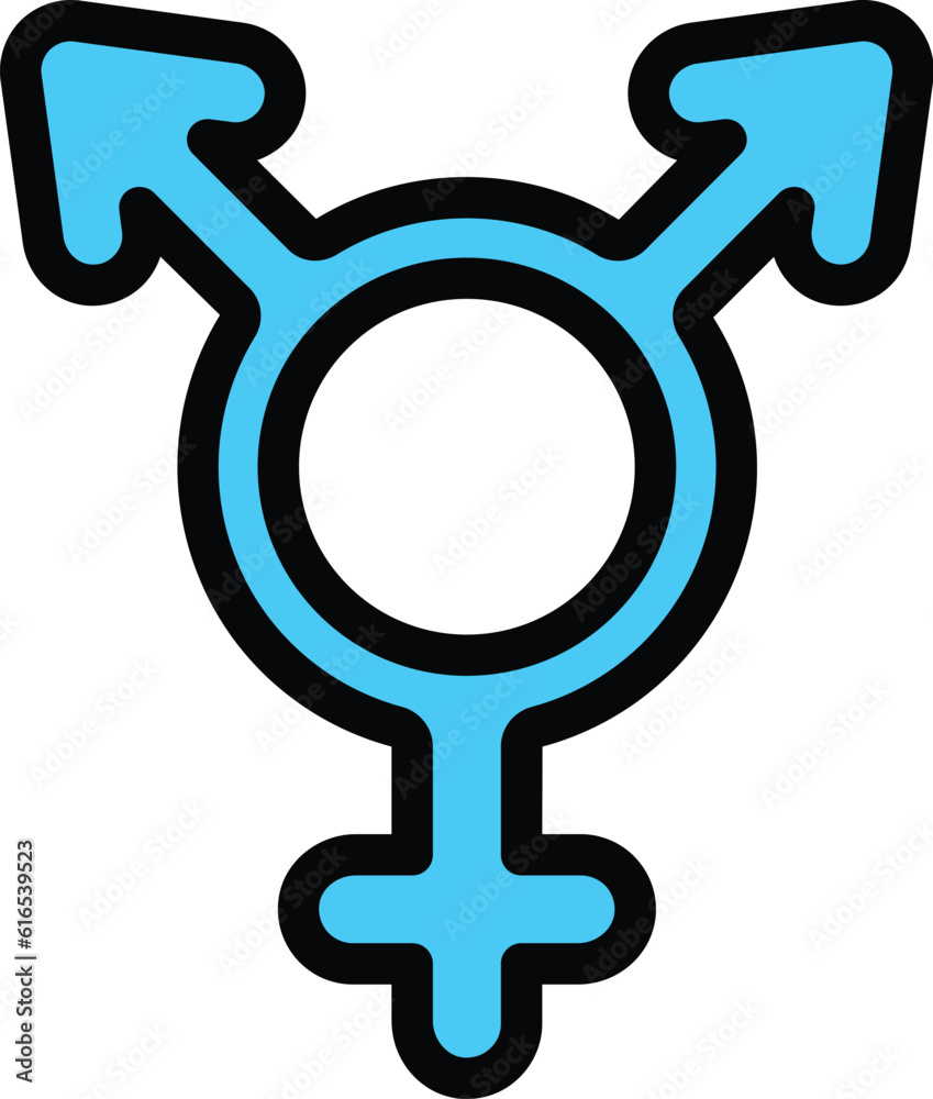 Gender identity male icon. Outline Gender identity male vector icon for web design isolated on white background color flat Gender identity male icon. Outline Gender identity male vector icon for web design isolated on white background color flat