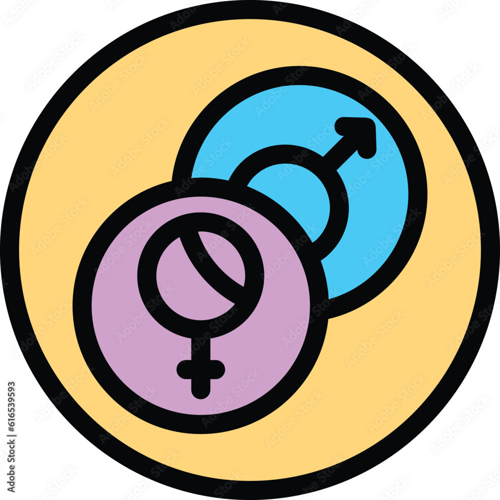 Gender identity human icon. Outline Gender identity human vector icon for web design isolated on white background color flat Gender identity human icon. Outline Gender identity human vector icon for web design isolated on white background color flat