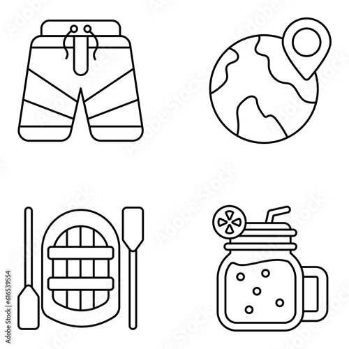 Pack of Holidays and Travel Linear Icons 