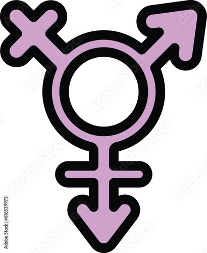 Gender identity lesbian icon. Outline Gender identity lesbian vector icon for web design isolated on white background color flat