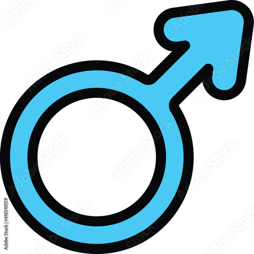 Gender identity male icon. Outline Gender identity male vector icon for web design isolated on white background color flat