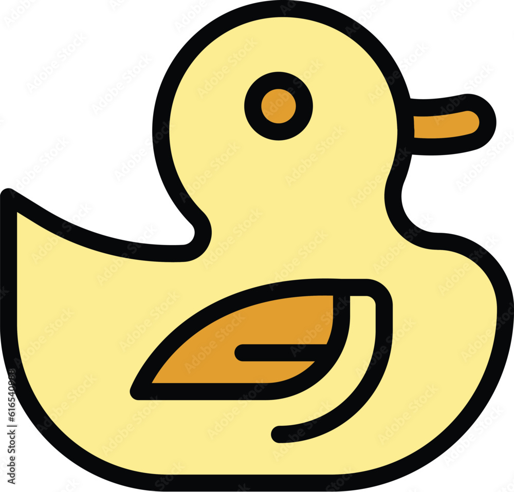 Bath duck icon. Outline Bath duck vector icon for web design isolated on white background color flat Bath duck icon. Outline Bath duck vector icon for web design isolated on white background color flat
