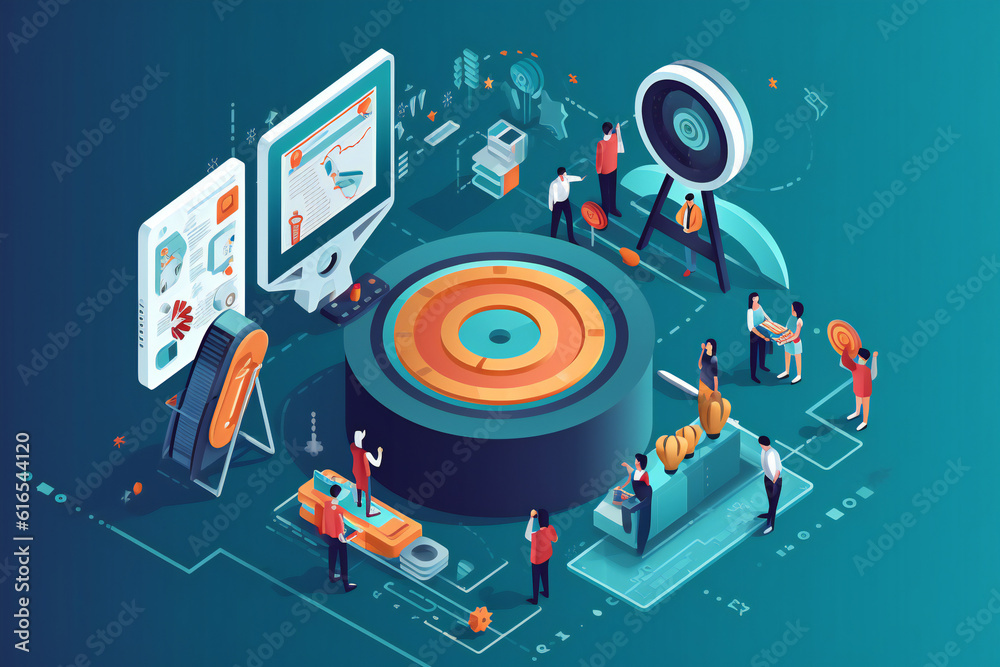 Fototapeta premium Abstract illustration representing employee engagement