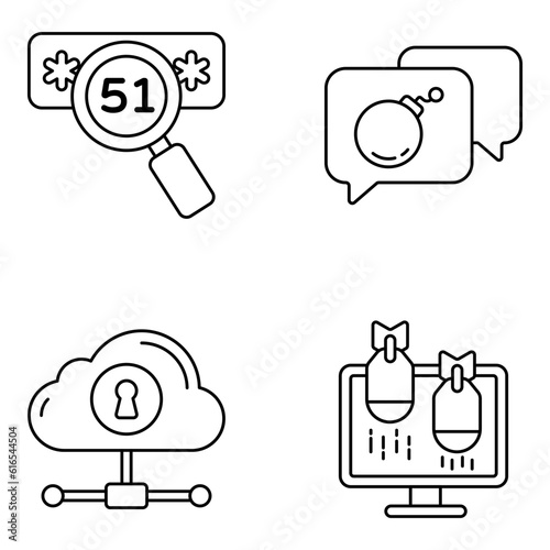 Set of Protection and Safety Linear Icons