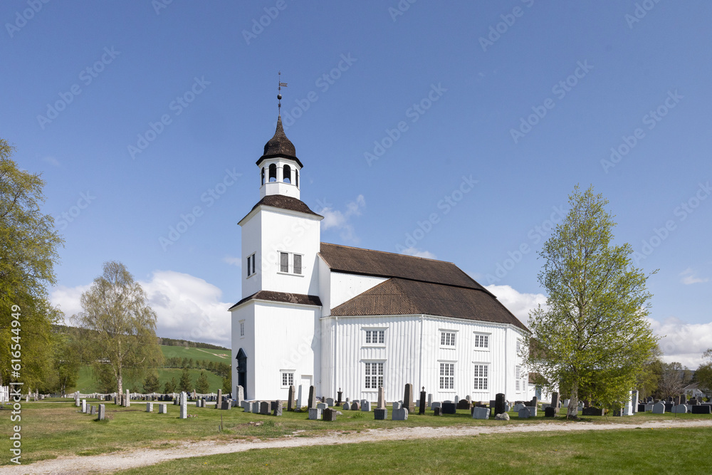 Tynset white church ,Tynset is a municipality in Østerdalen in Innlandet county.,Norway