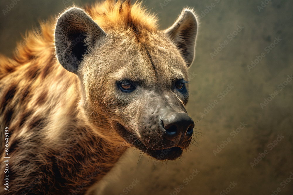 close up of a jackal hyena, animal generative ai close up of a jackal hyena, animal generative ai