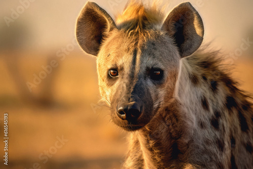 close up of a jackal hyena, animal generative ai © Jeremy