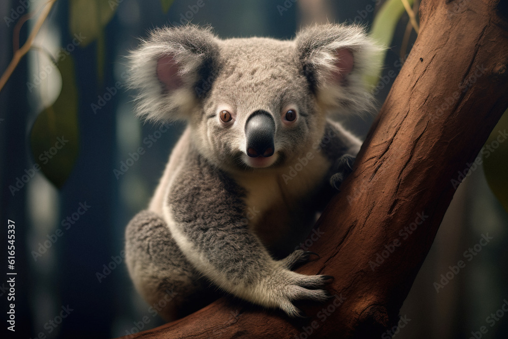 cute koala in the tree, animal generative ai cute koala in the tree, animal generative ai