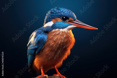 Beautiful kingfisher bird, animal generative ai