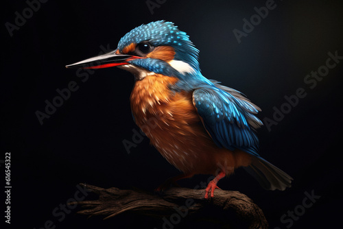 Beautiful kingfisher bird, animal generative ai © Jeremy