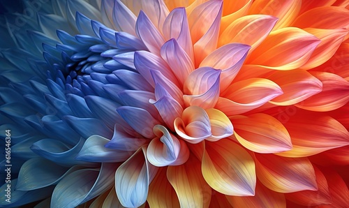  a close up of a colorful flower with a black background. generative ai