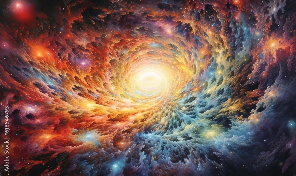 a painting of a spiral galaxy with stars in the background. generative ai a painting of a spiral galaxy with stars in the background. generative ai