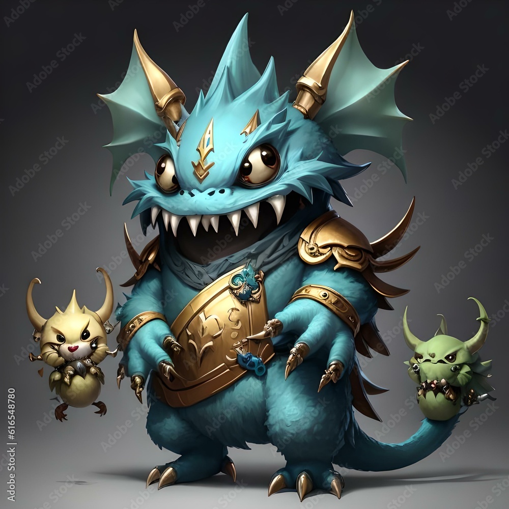 Single Cute Monster Character for Battle Design Single Cute Monster Character for Battle Design