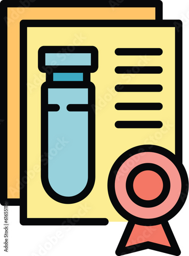 Regulated products test tube icon. Outline Regulated products test tube vector icon for web design isolated on white background color flat