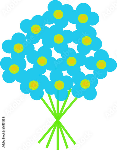 Bouquet con fiorellini azzurri