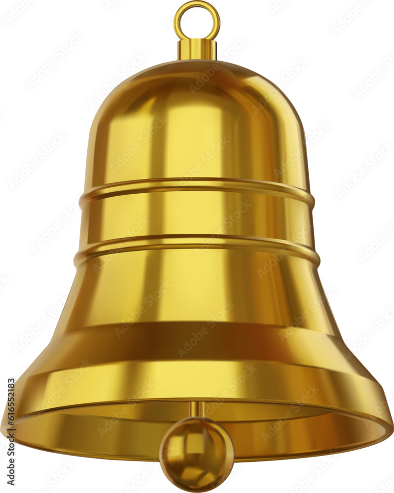 isolated gold bell. 3d bell realistic illustration isolated gold bell. 3d bell realistic illustration