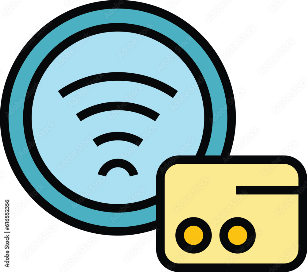 Subway wifi point icon. Outline Subway wifi point vector icon for web design isolated on white background color flat Subway wifi point icon. Outline Subway wifi point vector icon for web design isolated on white background color flat