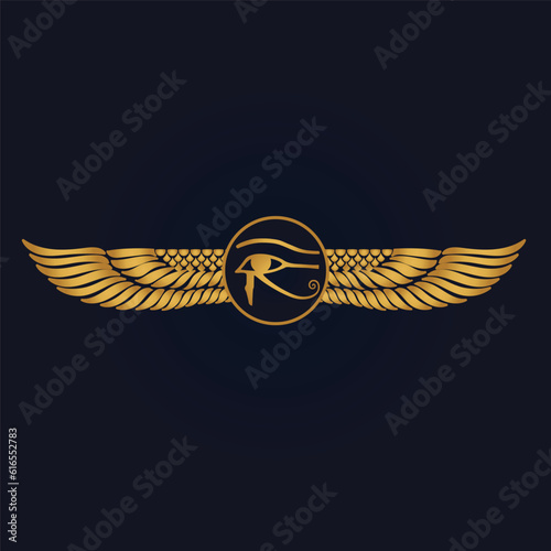 Egyptian wings And eye of horus VECTOR