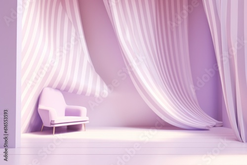 Abstract light violet room with light. Illustration AI Generative.