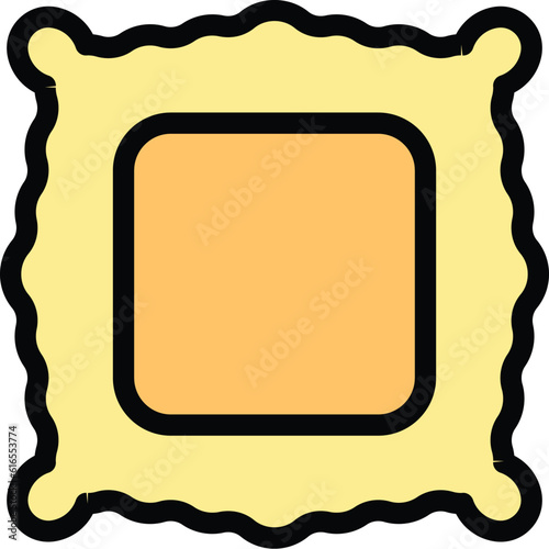 Ravioli traditional icon. Outline Ravioli traditional vector icon for web design isolated on white background color flat