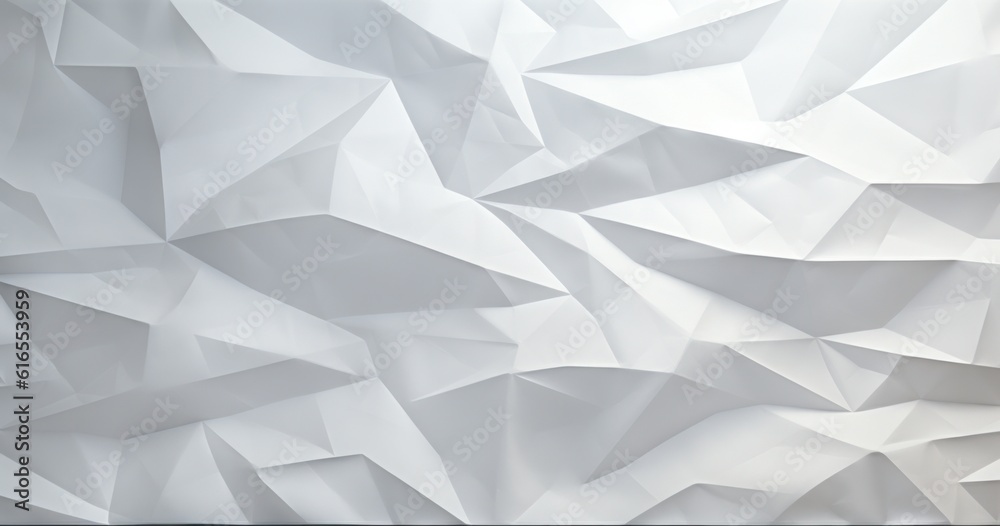 A white and gray space with 3d wall paper, in the style of distorted and fractured. Illustration AI Generative.