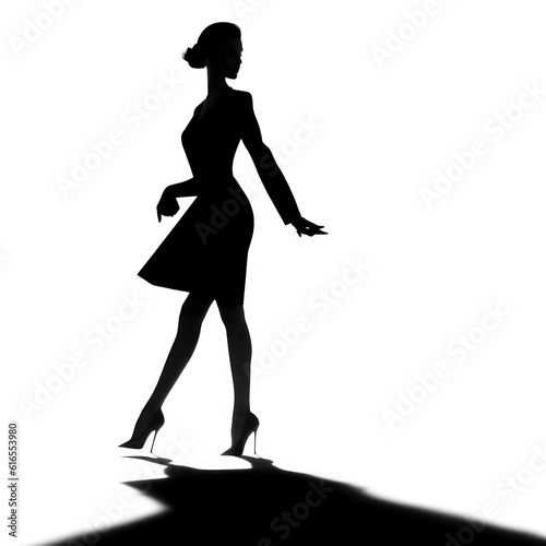 a minimalist silhouette of a fashion model 