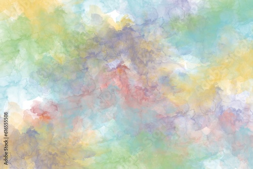 Rainbow watercolour fluffy brush texture background Abstract for unicorn, kid art, pride month theme. Rainbow cloud.