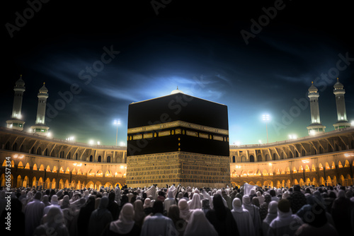 Beautiful kaaba hajj piglrimage in mecca umra eid al adha photo background illustration photo