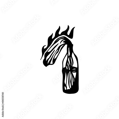 vector illustration of a Molotov cocktail