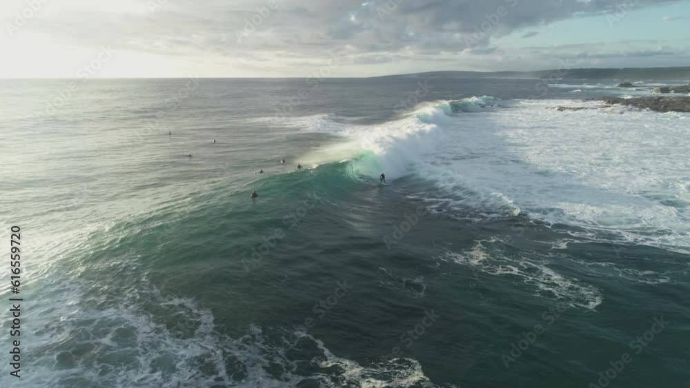 Australian Coastal beaches and surfing. Aerial view from drone 4K