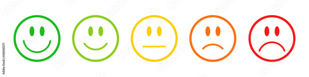 Smiley rating icon set