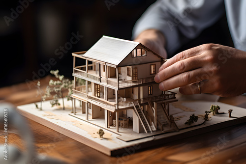 Architect Designing a Model House - Generative AI