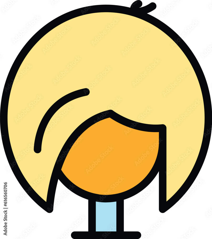 Series wig icon. Outline Series wig vector icon for web design isolated on white background color flat Series wig icon. Outline Series wig vector icon for web design isolated on white background color flat