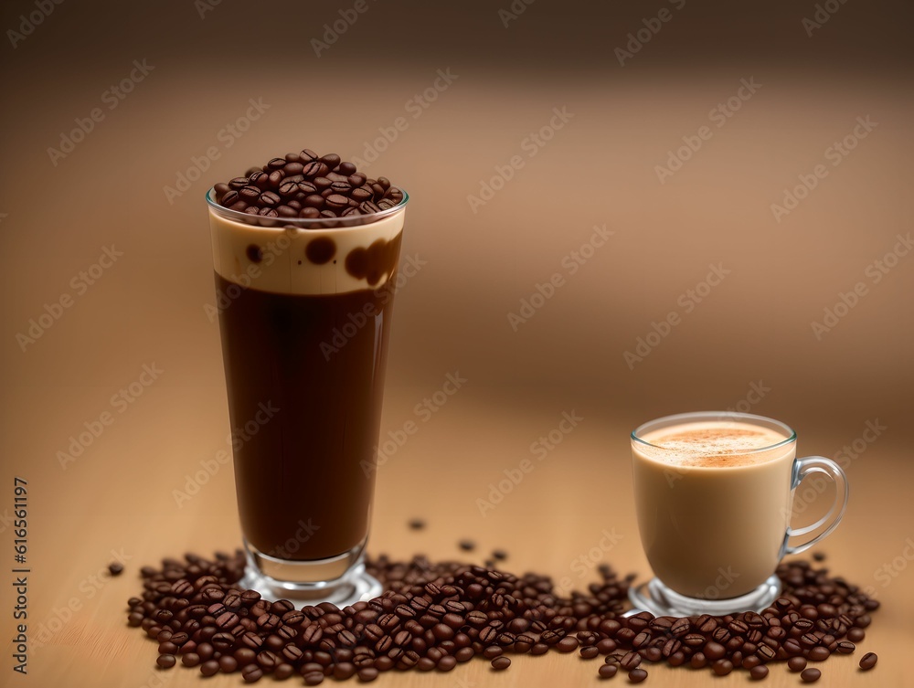 coffee with coffee beans created using generative AI coffee with coffee beans created using generative AI